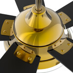 JOURNEY 52 inch 5-Blade Smart Ceiling Fan + LED Light Kit // Gold + Black
