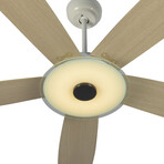 JOURNEY 52 inch 5-Blade Smart Ceiling Fan + LED Light Kit // White + Light Wood