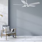 JOURNEY 52 inch 5-Blade Smart Ceiling Fan + LED Light Kit // White