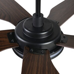 ELIRA 52 inch 5-Blade Smart Ceiling Fan + LED Light Kit // Black + Walnut