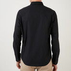 Regular Fit Long Sleeve Button-Up Shirt // Black (S)