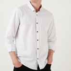 Regular Fit Long Sleeve Button-Up Shirt // White (S)
