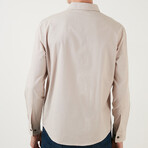 Regular Fit Long Sleeve Button-Up Shirt // Stone (S)