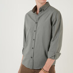 Regular Fit Long Sleeve Button-Up Shirt // Khaki (S)