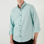 Regular Fit Long Sleeve Button-Up Shirt // Mint (S)
