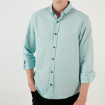 Regular Fit Long Sleeve Button-Up Shirt // Mint (S)