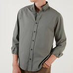 Regular Fit Long Sleeve Button-Up Shirt // Khaki (S)