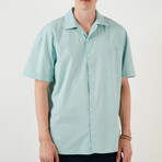 Relaxed Fit Short Sleeve Single Pocket Button Up Shirt // Apple Green (S)
