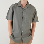 Relaxed Fit Short Sleeve Single Pocket Button Up Shirt // Khaki (S)
