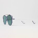 Men's Technologic TVC Sunglasses // Blue White + Blue Green Mirror