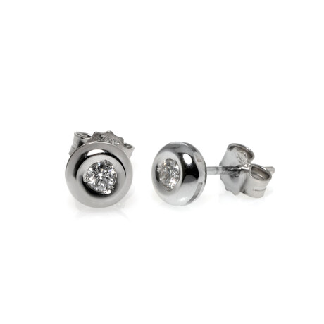 Dream 18K White Gold Diamond Stud Earrings // Store Display