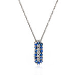 Rugiada Colors 18K White Gold Diamond + Sapphire Pendant Necklace // 16" // Store Display