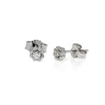 Dream 18K White Gold Diamond Halo Stud Earrings // Store Display