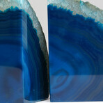 Genuine Polished Turquoise Banded Agate Bookends // 4.4lb