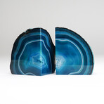 Genuine Polished Turquoise Banded Agate Bookends // 5.4lb