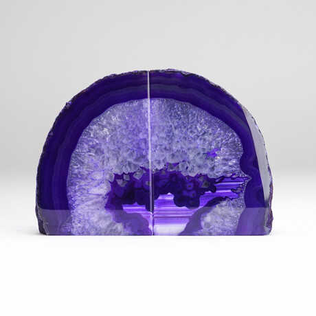 Genuine Polished Purple Banded Agate Bookends // 5.1lb