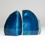 Genuine Polished Turquoise Banded Agate Bookends // 5.8lb