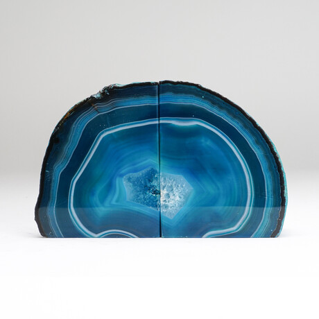 Genuine Polished Turquoise Banded Agate Bookends // 5.4lb