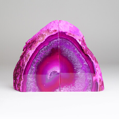 Genuine Polished Pink Agate Bookends // 6.7lb