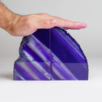 Genuine Polished Purple Banded Agate Bookends // 6.8lb