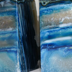 Genuine Polished Blue Banded Agate Bookends // 8.3lb