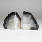 Genuine Polished Banded Agate Bookends // 5.26lb