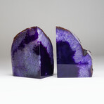 Genuine Polished Purple Banded Agate Bookends V2 // 7lb