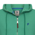 Lucas Zipper Jacket with Hood // Green (3XL)