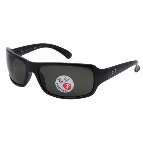 Unisex Rectangular RB4075-601/58 Sport Sunglasses // Black + Green
