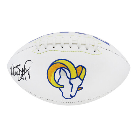 Matthew Stafford Signed Rawlings Los Angeles Rams White Logo Football (Fanatics)