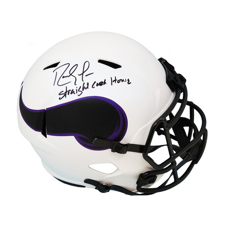 Randy Moss // Minnesota Vikings // Signed Lunar Eclipse Riddell Full Size Speed Replica Helmet w/Straight Cash Homie