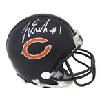 Justin Fields // Signed Chicago Bears Riddell Mini Helmet // Beckett