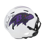 Ray Lewis // Baltimore Ravens // Signed Riddell Full Size Speed Replica Helmet // Lunar Eclipse White Matte