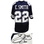 Emmitt Smith // Signed Navy Custom Football Jersey