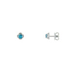 Gucci // 18K White  Gold + Blue Topaz Interlocking Earrings // New