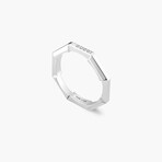 Gucci // 18K White Gold Link to Love Ring Mirror // Ring Size: 7.25 // New