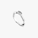 Gucci // 18K White Gold Striped Link to Love Ring Mirror // Ring Size: 7.25 // New