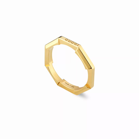 Gucci // 18K Yellow Gold Link to Love Ring Mirror // Ring Size: 8 // New