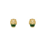 Gucci // 18K Yellow Gold Lionhead Earrings // New