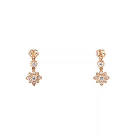 Gucci // 18K Rose Gold Flora Earrings Flowers // New