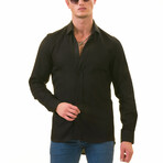 European Made & Designed Linen Shirt // Black (L)