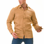 European Made & Designed Linen Shirt // Brown (L)