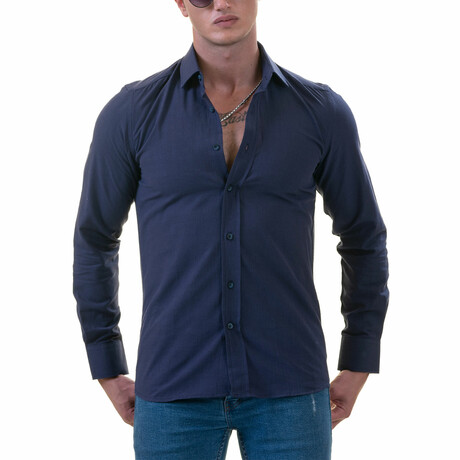 European Made & Designed Linen Shirt // Dark Blue (S)
