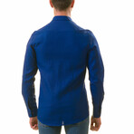 European Made & Designed Linen Shirt // Royal Blue (4XL)