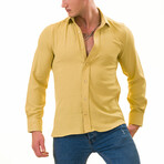 European Made & Designed Linen Shirt // Mustard (M)