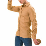 European Made & Designed Linen Shirt // Brown (XL)
