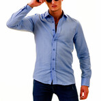 European Made & Designed Linen Shirt // Sky Blue (XL)