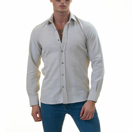 European Made & Designed Linen Shirts // Light Gray (S)