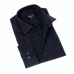 European Made & Designed Linen Shirt // Navy (XL)