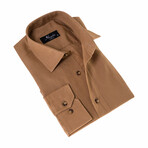 European Made & Designed Linen Shirt // Brown (XL)